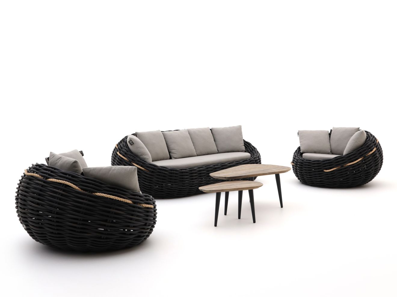 apple bee cocoon/rough k stoel bank loungeset 5 delig laagste prijsgarantie!