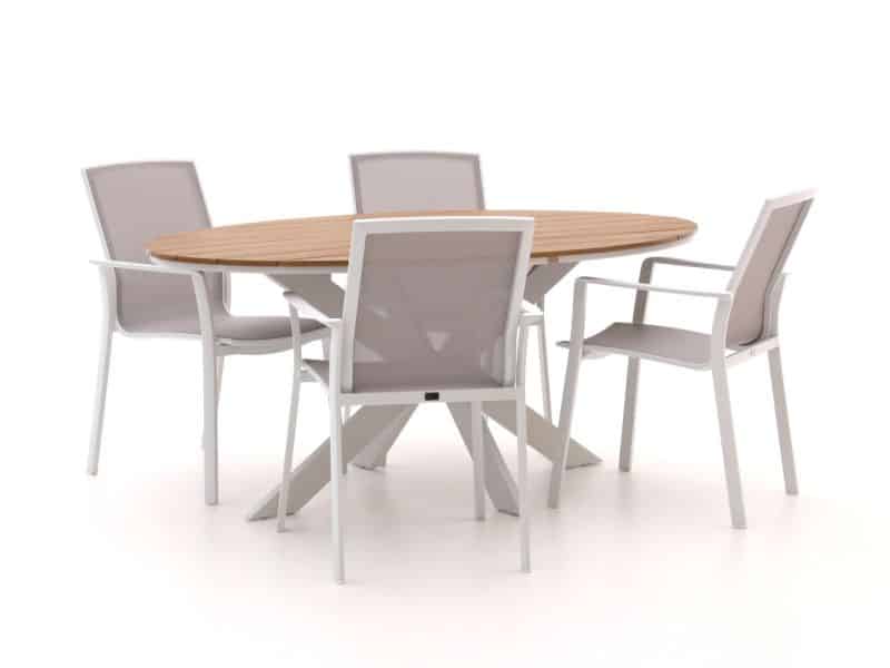 Bellagio Dranera/Fidenza ovaal 180cm dining tuinset 5-delig stapelbaar - Laagste prijsgarantie!