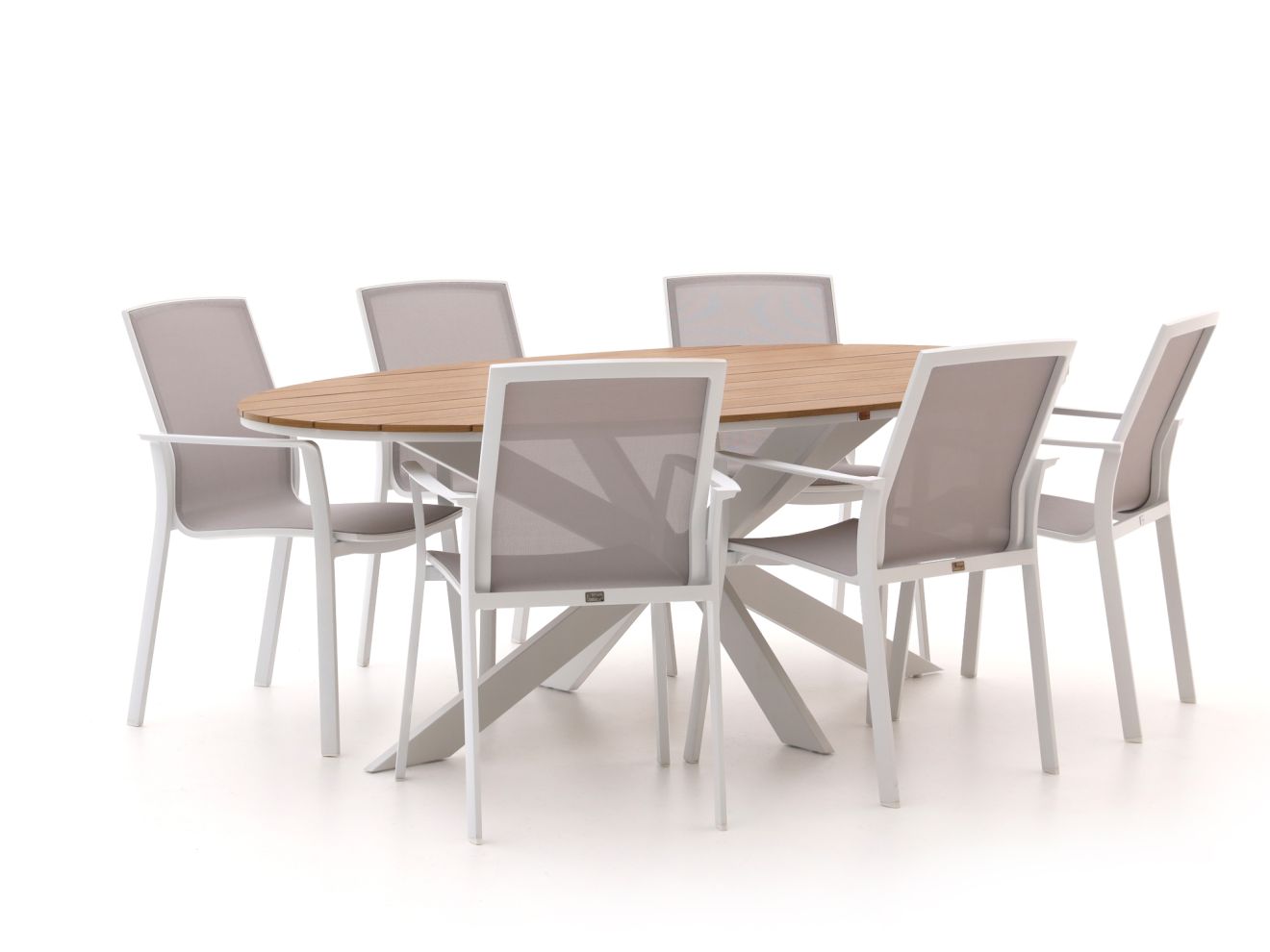 bellagio dranera/fidenza ovaal 220cm dining tuinset 7 delig stapelbaar laagste prijsgarantie!