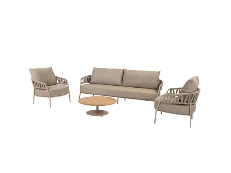 Calma stoel bank loungeset 4 delig rope latte Taste 4SO