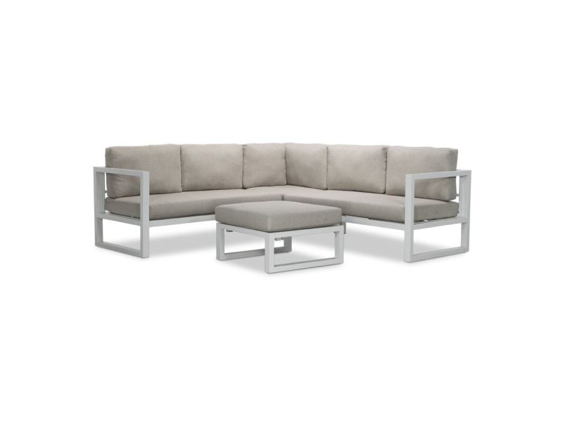 Cordoba hoek loungeset 5 personen | aluminium | wit | 4-delig - 228x228cm