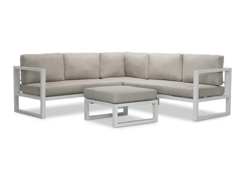 Cordoba hoek loungeset 5 personen | aluminium | wit | 4-delig - 228x228cm