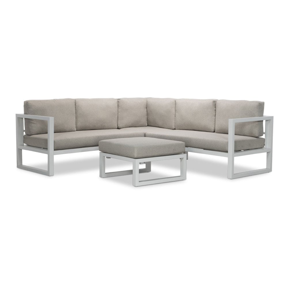 cordoba hoek loungeset 5 personen | aluminium | wit | 4 delig 228x228cm