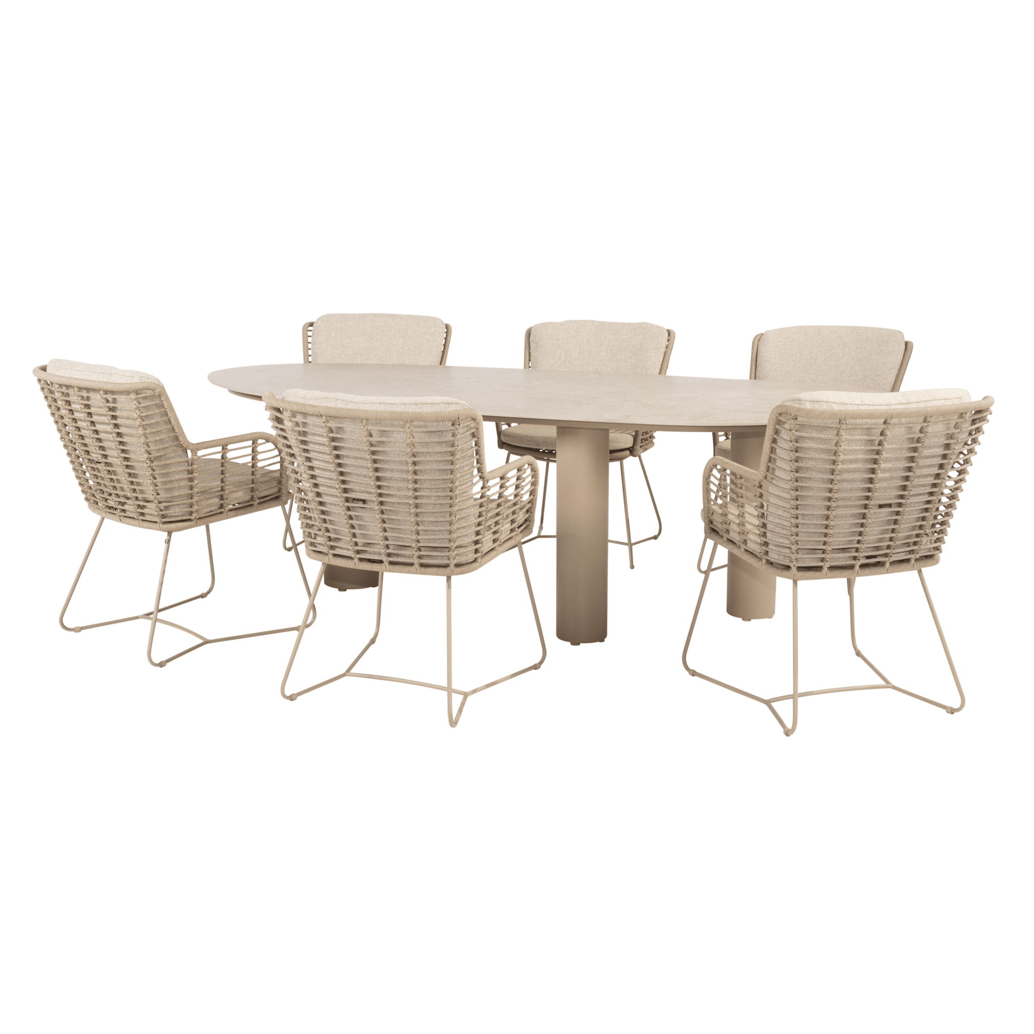 estate fabrice dining tuinset 240x105xh75 cm 7 delig keramiek latte 4 seasons outdoor