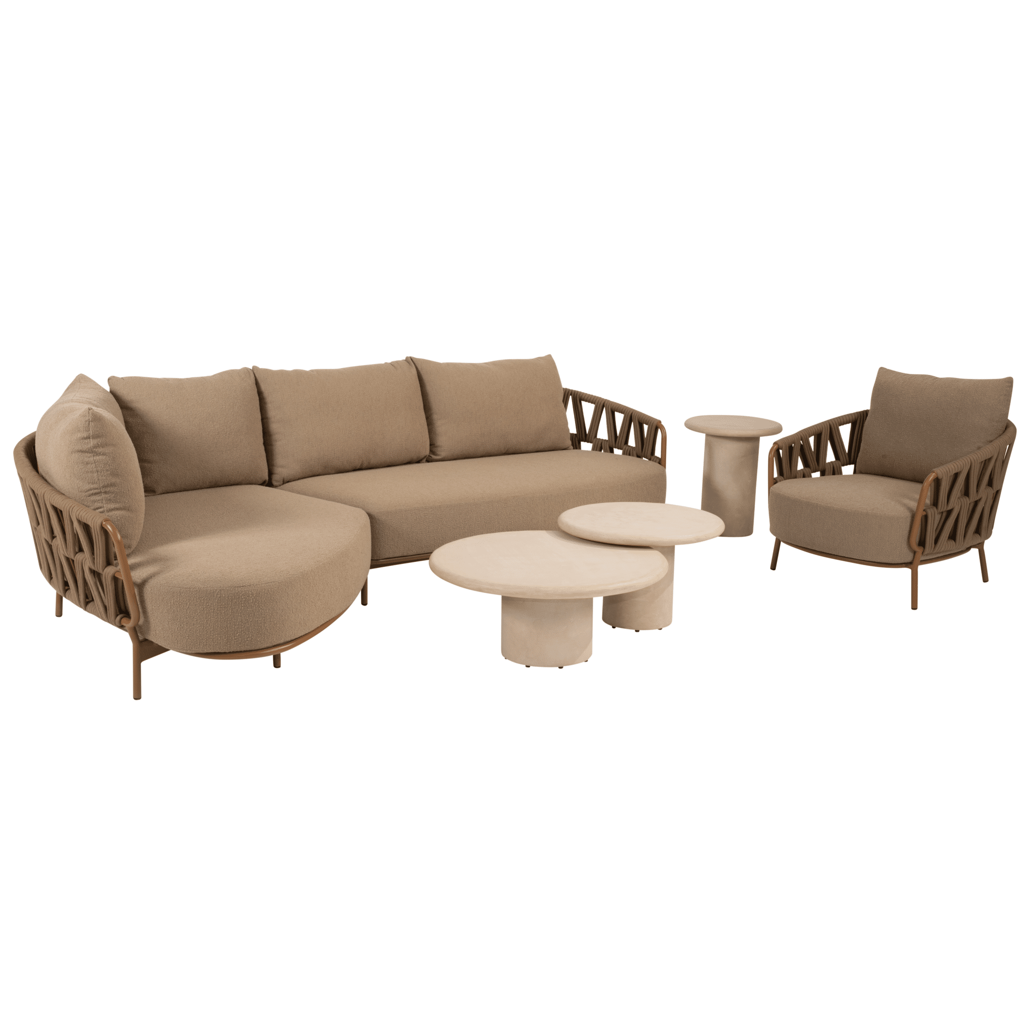 hampton biarritz chaise longue loungeset 6 delig mortex amber 4 seasons outdoor