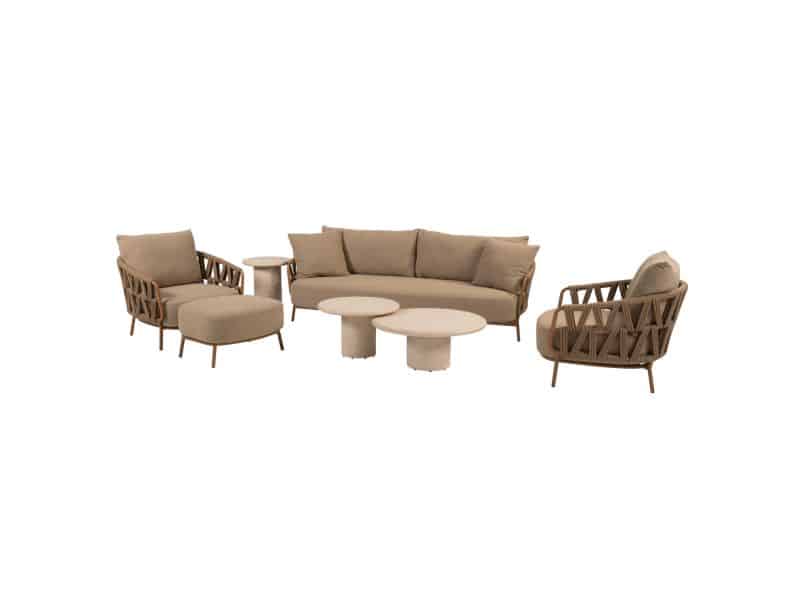 Hampton Biarritz stoel bank loungeset 7 delig amber 4 Seasons Outdoor