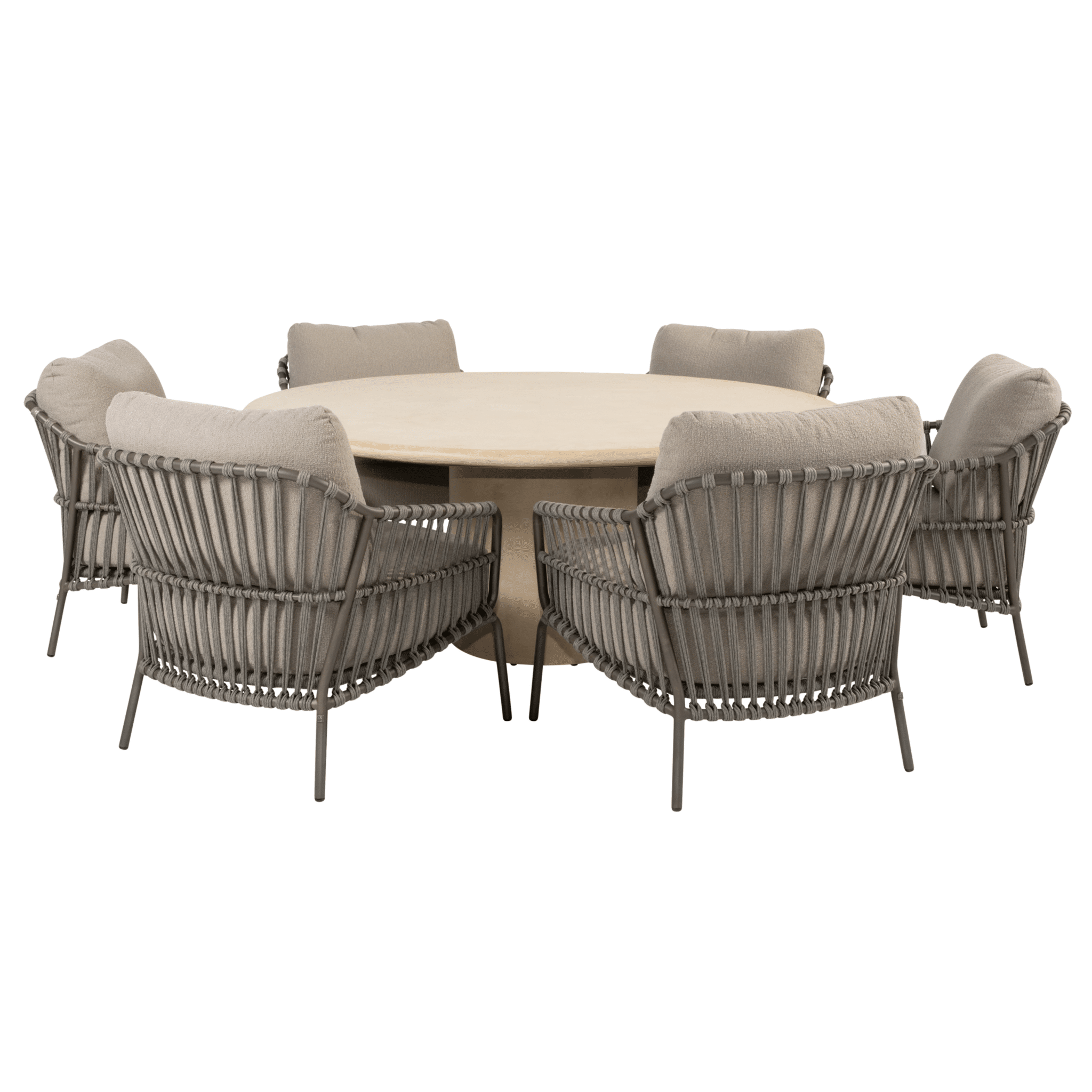 hampton capalbio low dining tuinset 160xh69 cm rond 7 delig mortex terre 4 seasons outdoor