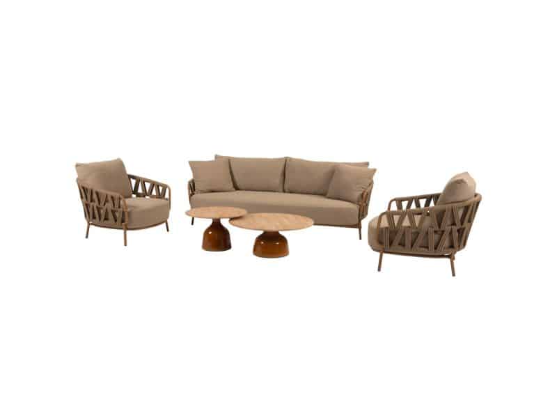 June Biarritz stoel bank loungeset 5 delig amber 4 Seasons Outdoor