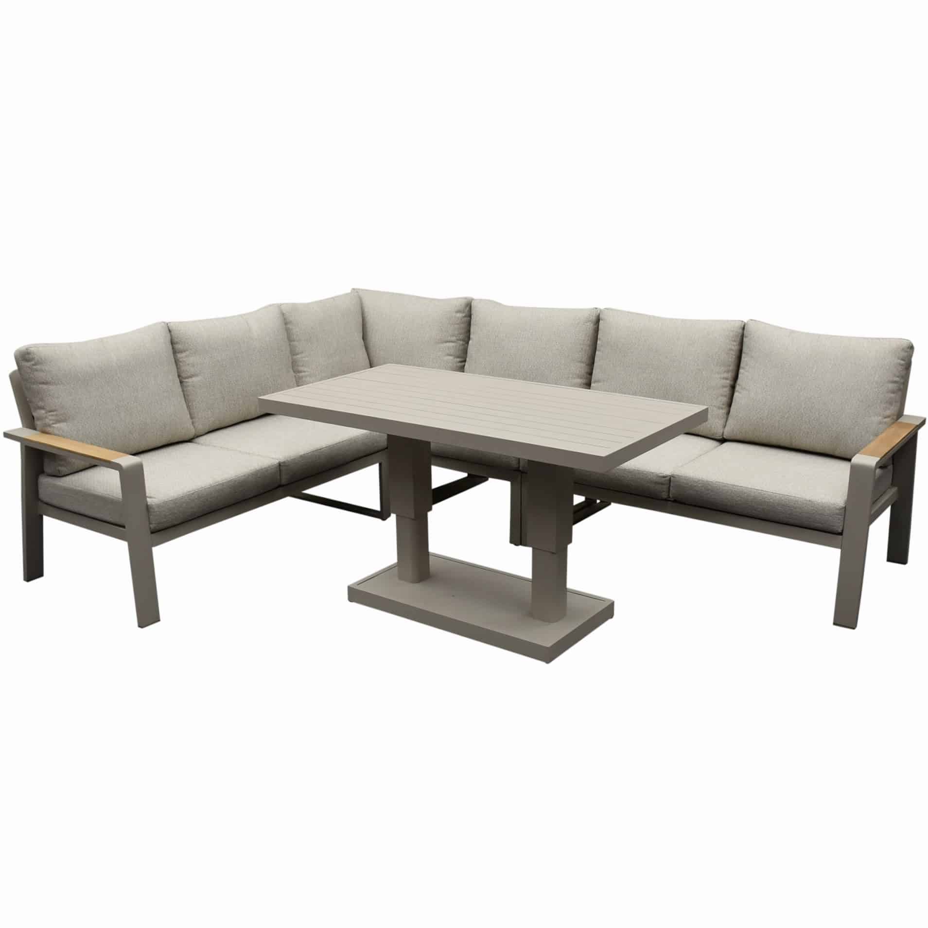 lola dining hoek loungeset 5 delig verstelbare tafel latte zand