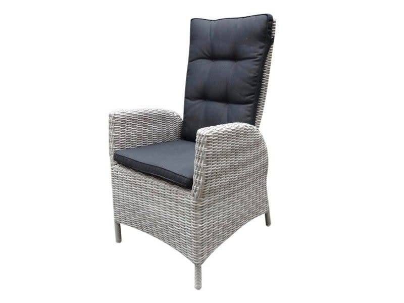 Menorca dining tuinstoel verstelbaar wit grijs