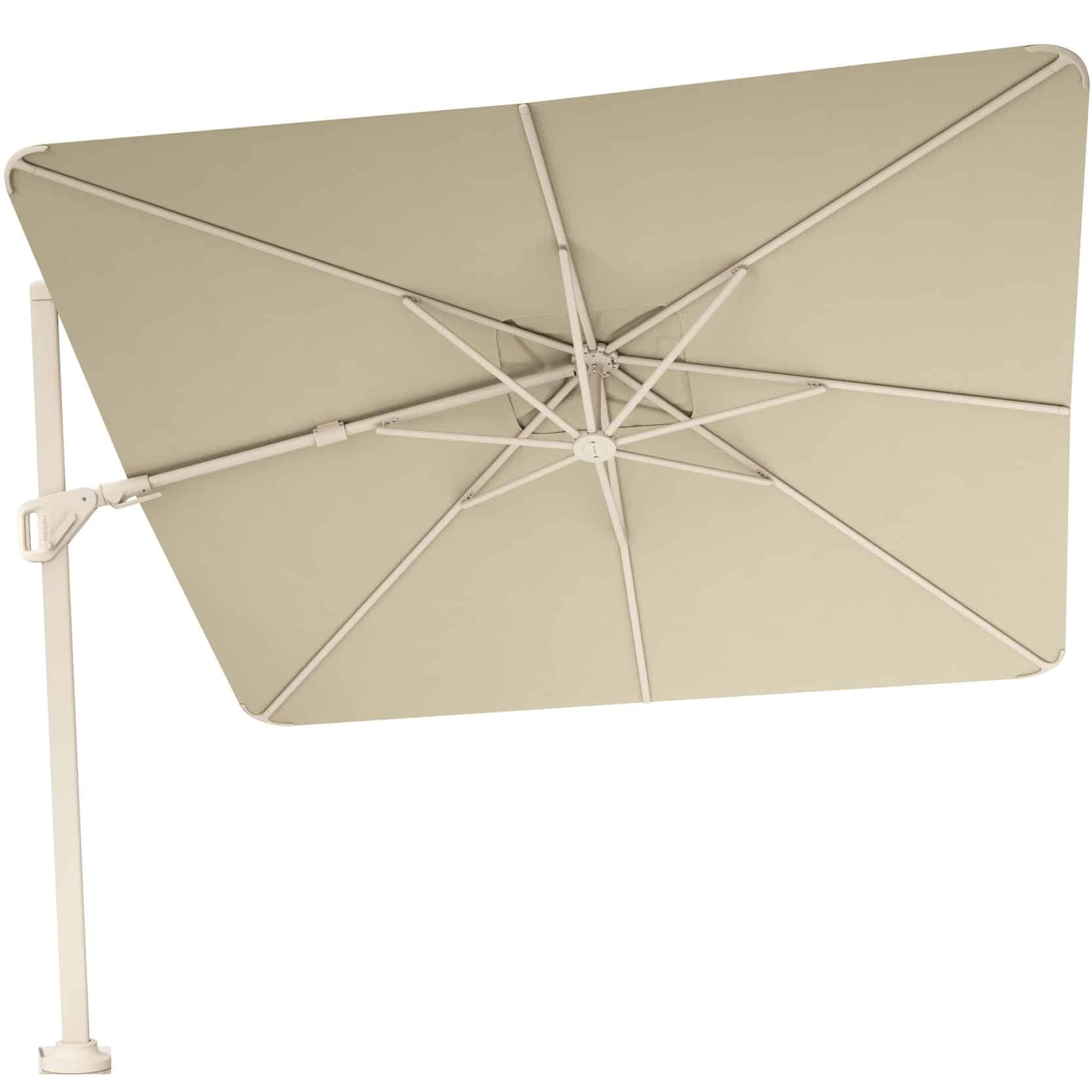 nexus t2 premium zweefparasol 300×300 cm sandstone mast champagne