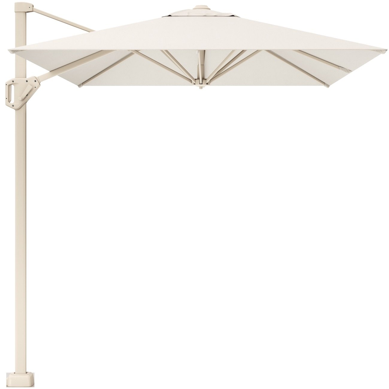 voyager t1 zweefparasol 250×250 cm sandstone ivory