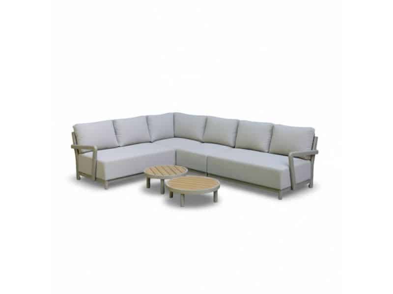 Amalfi hoek loungeset 6 personen incl. tafel | aluminium + polywood | beige | 5-delig - 289x222cm