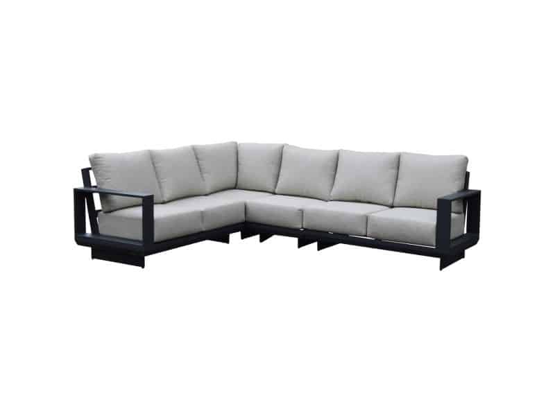 Avellino hoek loungeset 4 delig antraciet aluminium soft grey