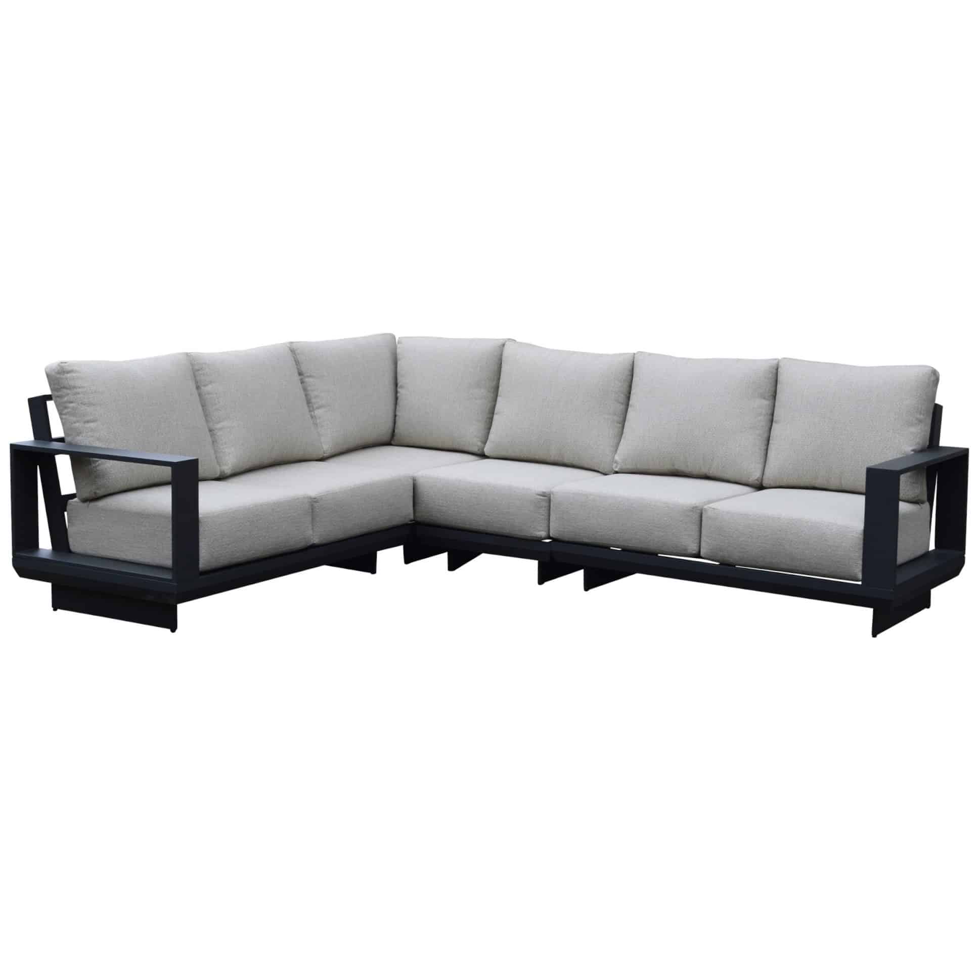 avellino hoek loungeset 4 delig antraciet aluminium soft grey