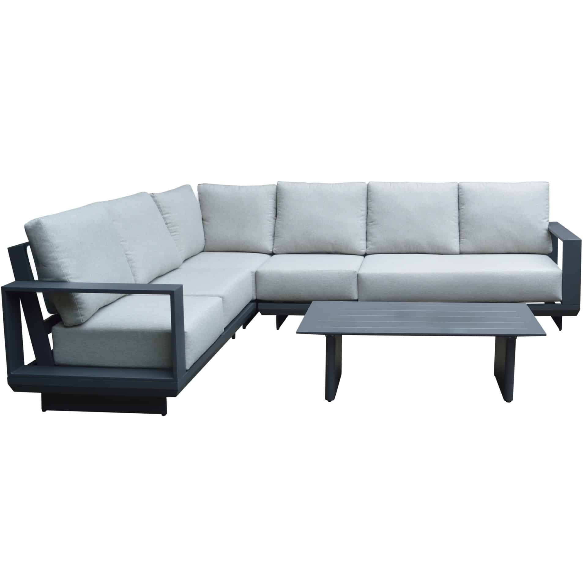 avellino hoek loungeset 5 delig antraciet aluminium soft grey