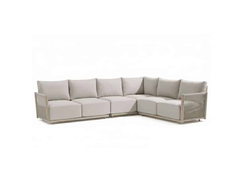 Beau hoek loungeset 6 personen | aluminium + touw | grijs | 4-delig - 304x234cm