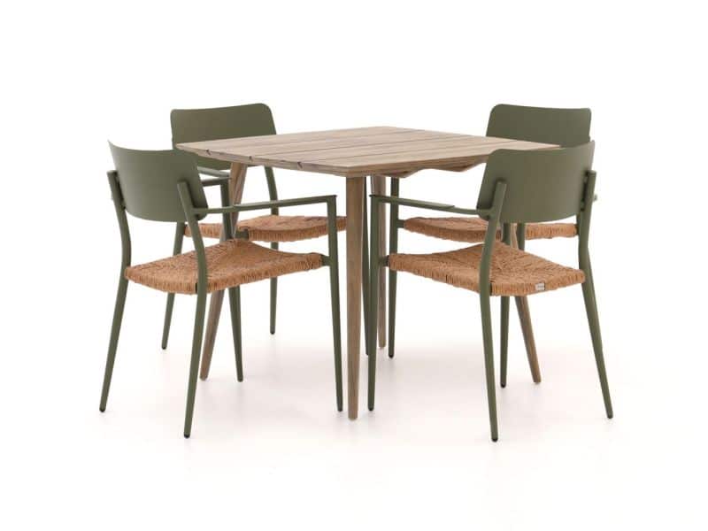 Bellagio Cino/ROUGH-K 90cm dining tuinset 5-delig stapelbaar - Laagste prijsgarantie!