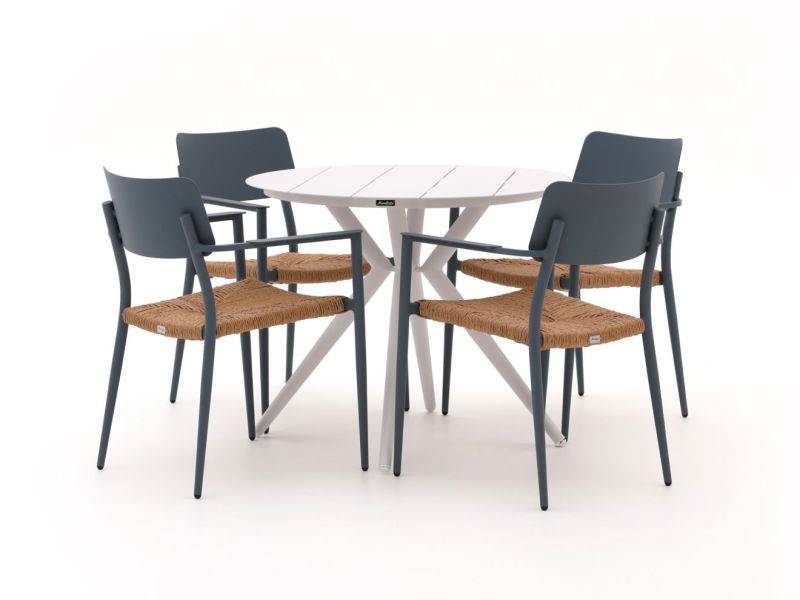 Bellagio Cino/Sora ø 90cm dining tuinset 5-delig stapelbaar - Laagste prijsgarantie!