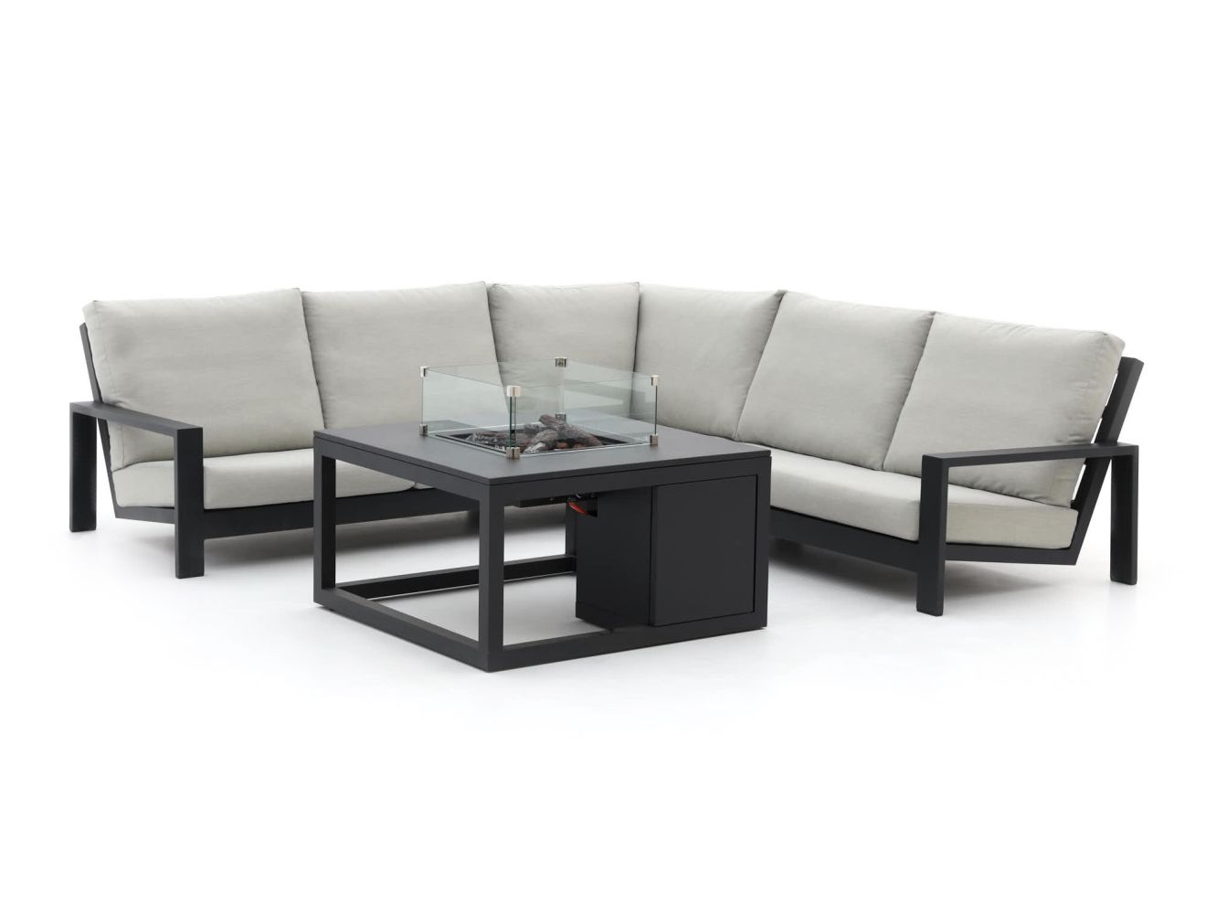 bellagio vezzano/cosi 100cm hoek loungeset met vuurtafel 4 delig laagste prijsgarantie!