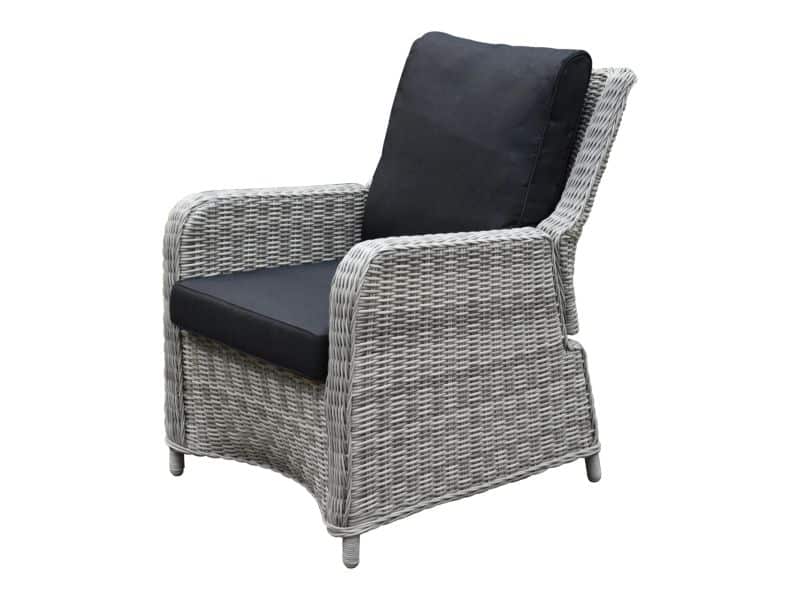 Bilbao lounge tuinstoel verstelbaar wit grijs