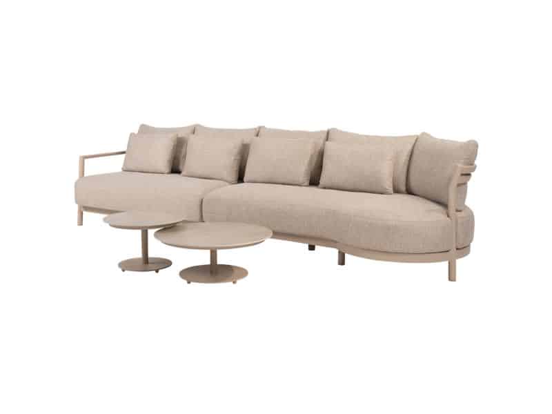 Boaz Mykonos modulaire chaise longue loungeset 4 delig keramiek latte 4 Seasons Outdoor