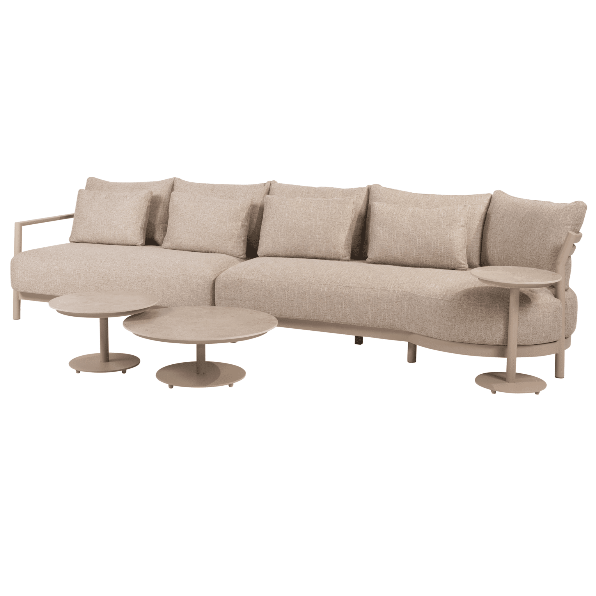 boaz mykonos modulaire chaise longue loungeset 5 delig keramiek latte 4 seasons outdoor