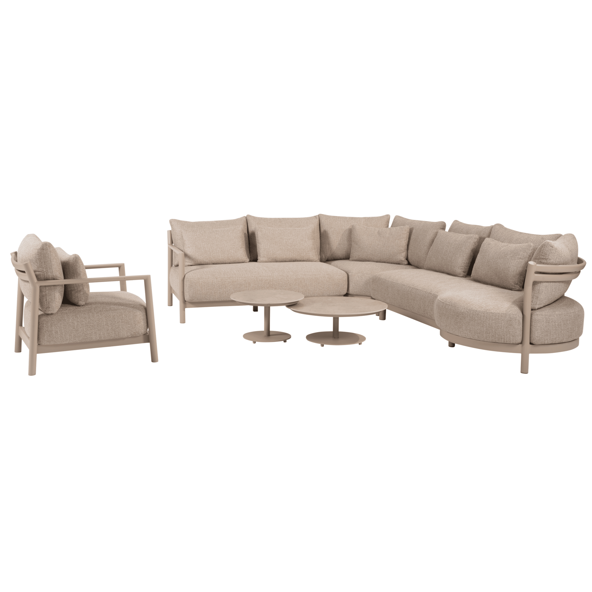 boaz mykonos modulaire hoek loungeset 6 delig keramiek latte 4 seasons outdoor