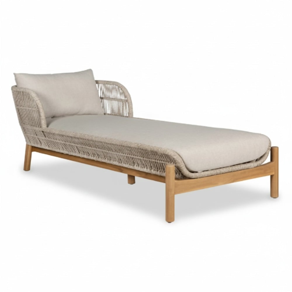 braga ligbed | touw + hardhout | zand | 190cm