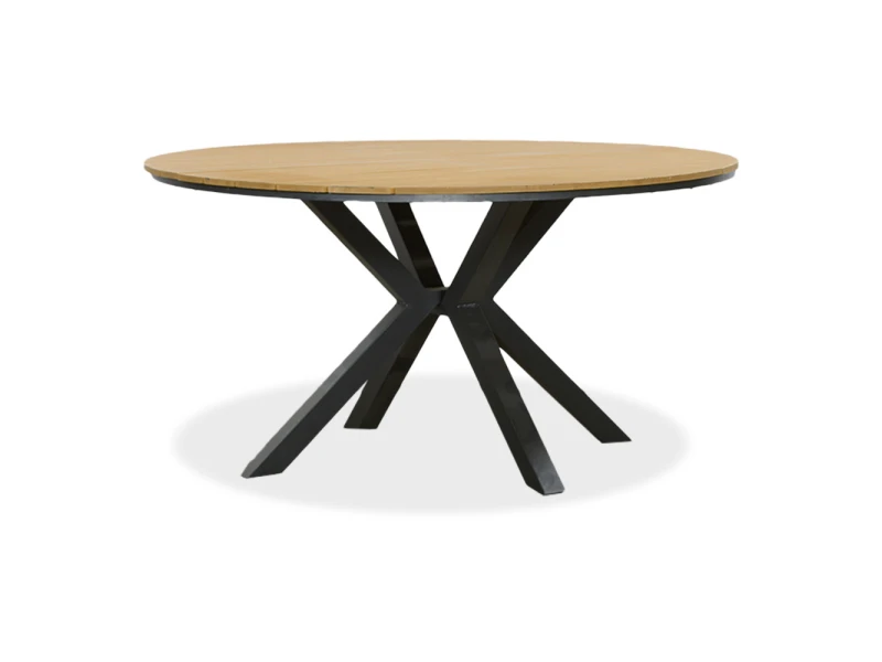 Cervo dining tuintafel 6 personen | polywood + aluminium | Natural Wood |ร144cm rond