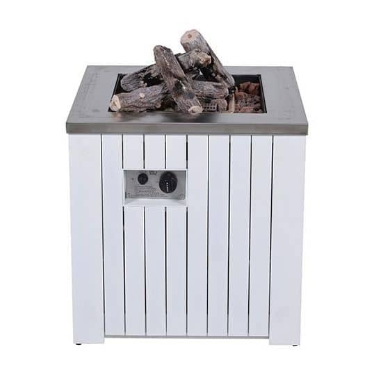 cozy living sfeerhaard faro mat wit aluminium 80×80 cm garden impressions garden impressions