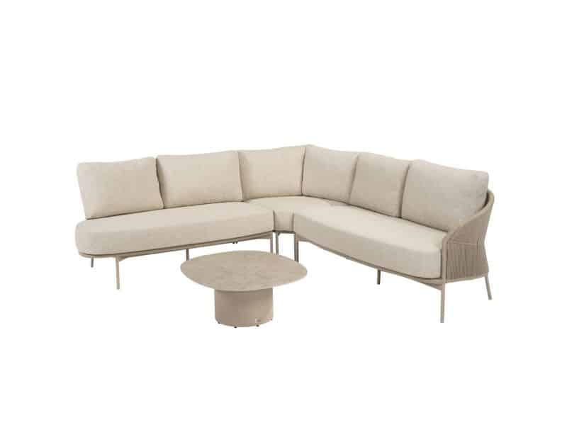 Florence hoek loungeset 4 delig latte rope Taste 4SO