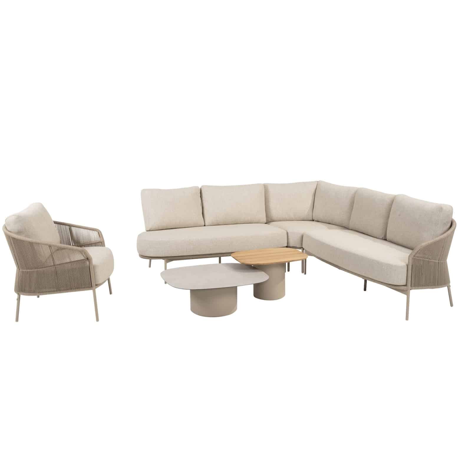 florence hoek loungeset 6 delig latte rope taste 4so