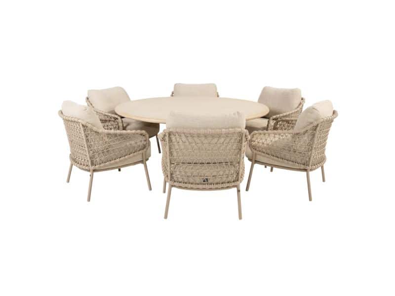 Hampton Sardinia low dining tuinset 160xH69 cm mortex latte 4 Seasons Outdoor