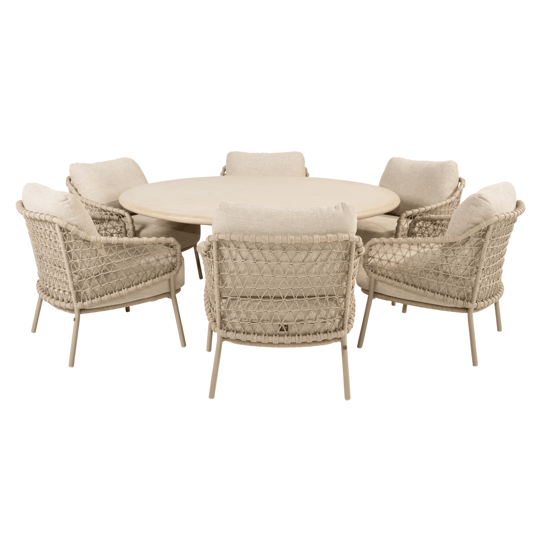 hampton sardinia low dining tuinset 160xh69 cm mortex latte 4 seasons outdoor