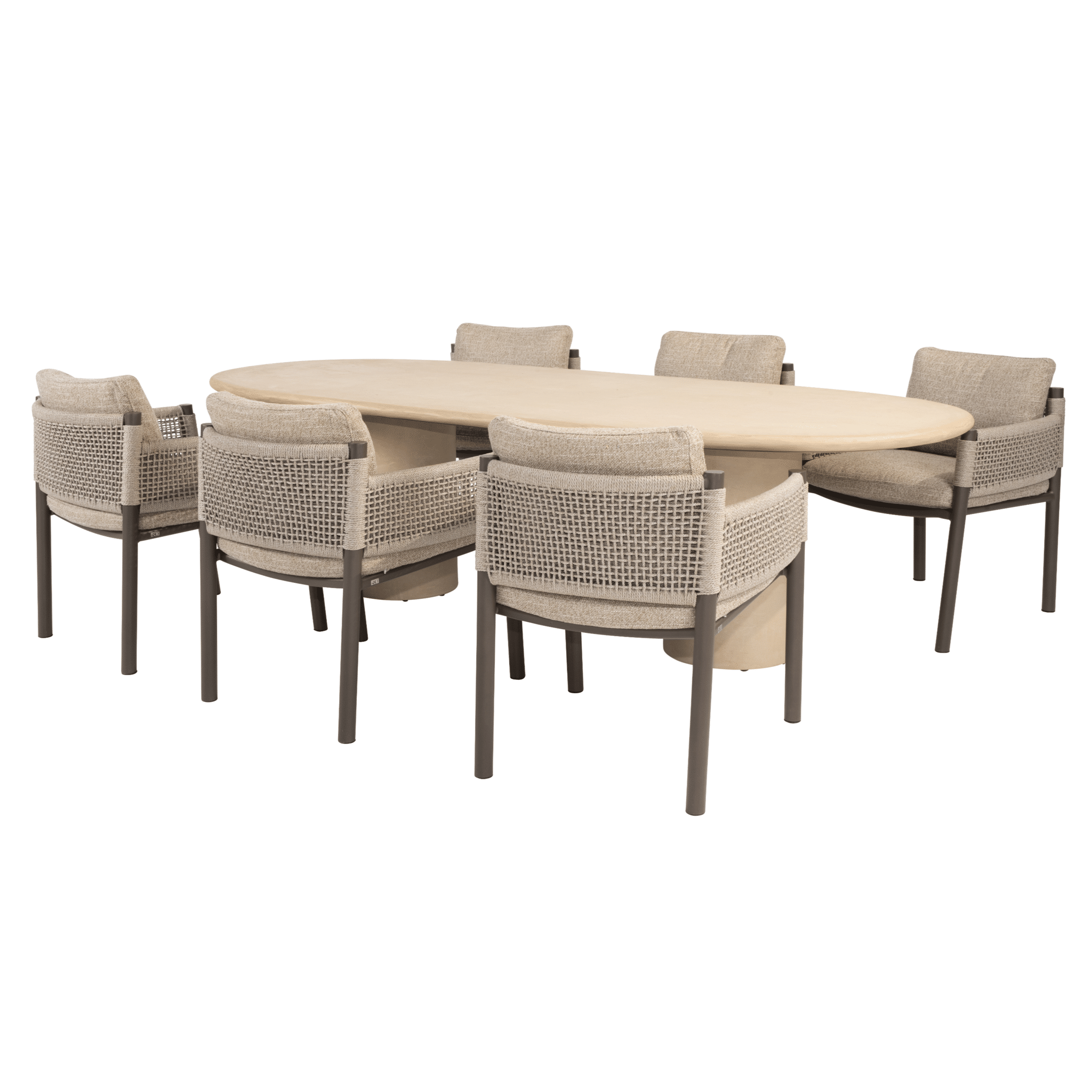 hampton savanne dining tuinset 240x105xh75 cm 7 delig mortex terre 4 seasons outdoor