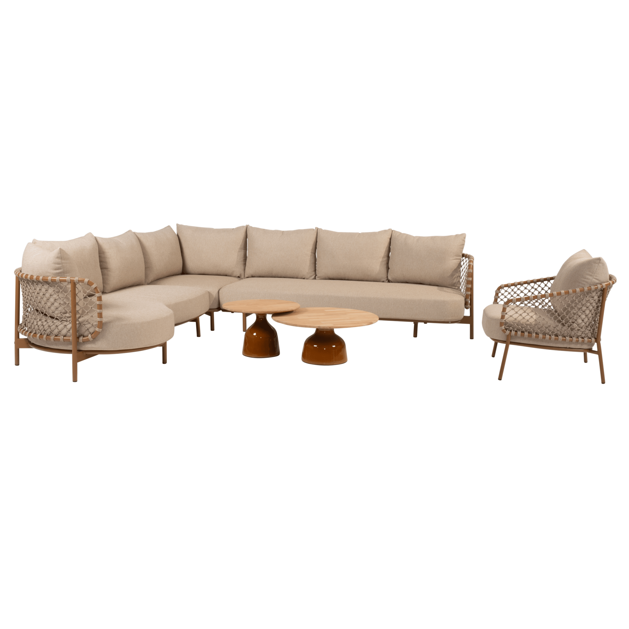 june martinique modulaire hoek loungeset 5 delig teak amber 4 seasons outdoor