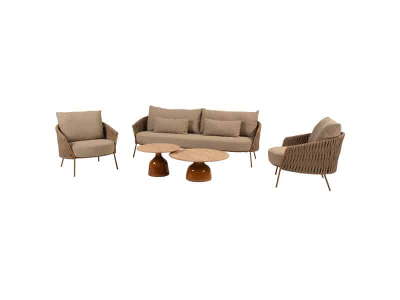 June Molina stoel bank loungeset 5 delig teak amber 4 Seasons Outdoor