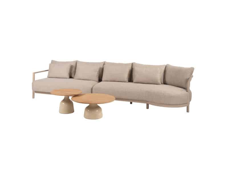 June Mykonos modulaire chaise longue loungeset 4 delig teak latte 4 Seasons Outdoor