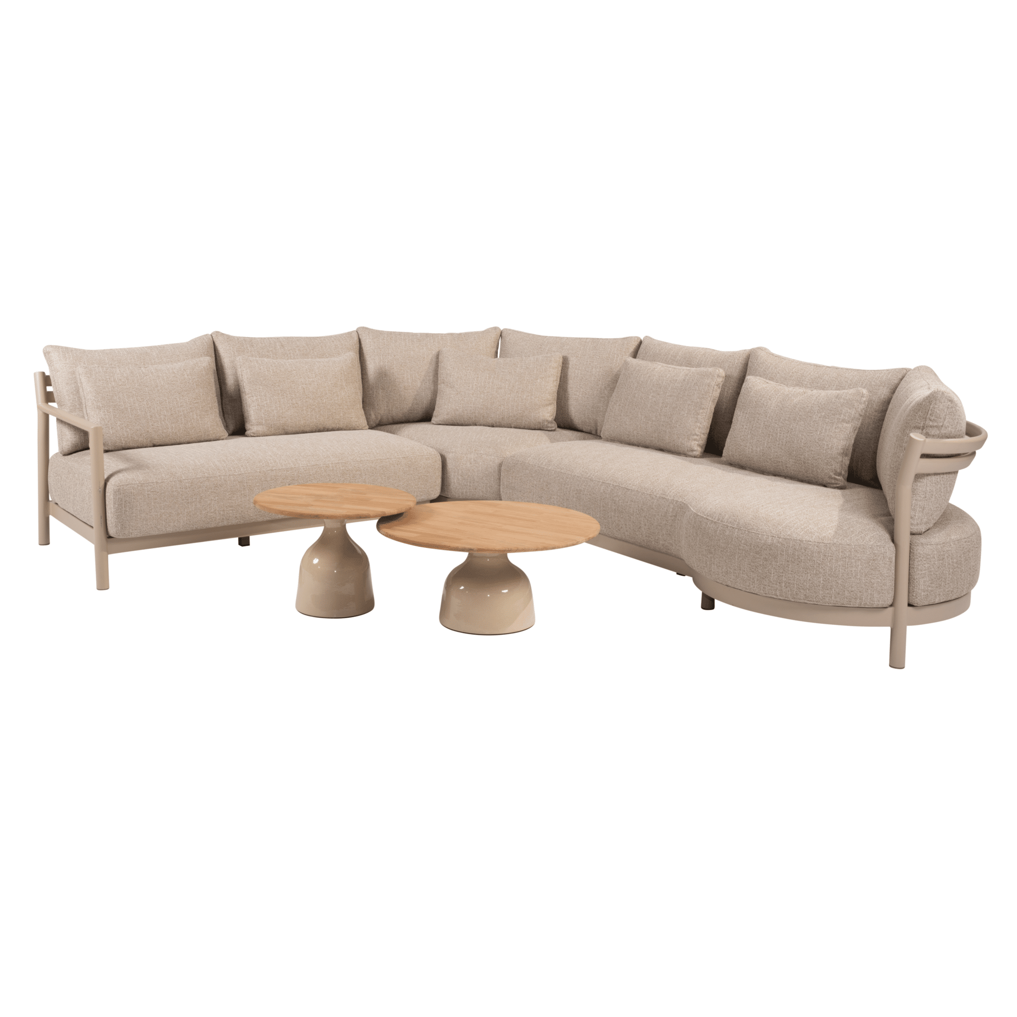 june mykonos modulaire hoek loungeset 5 delig teak latte 4 seasons outdoor