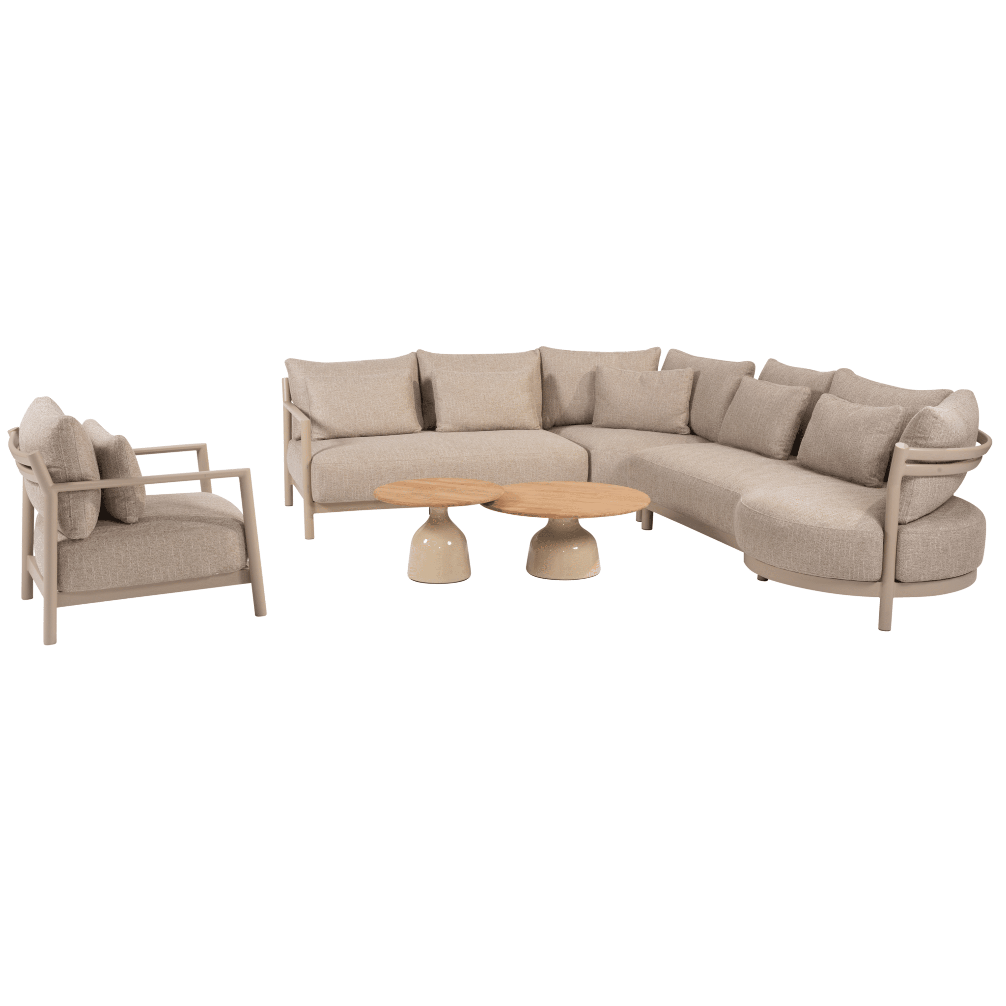 june mykonos modulaire hoek loungeset 6 delig teak latte 4 seasons outdoor