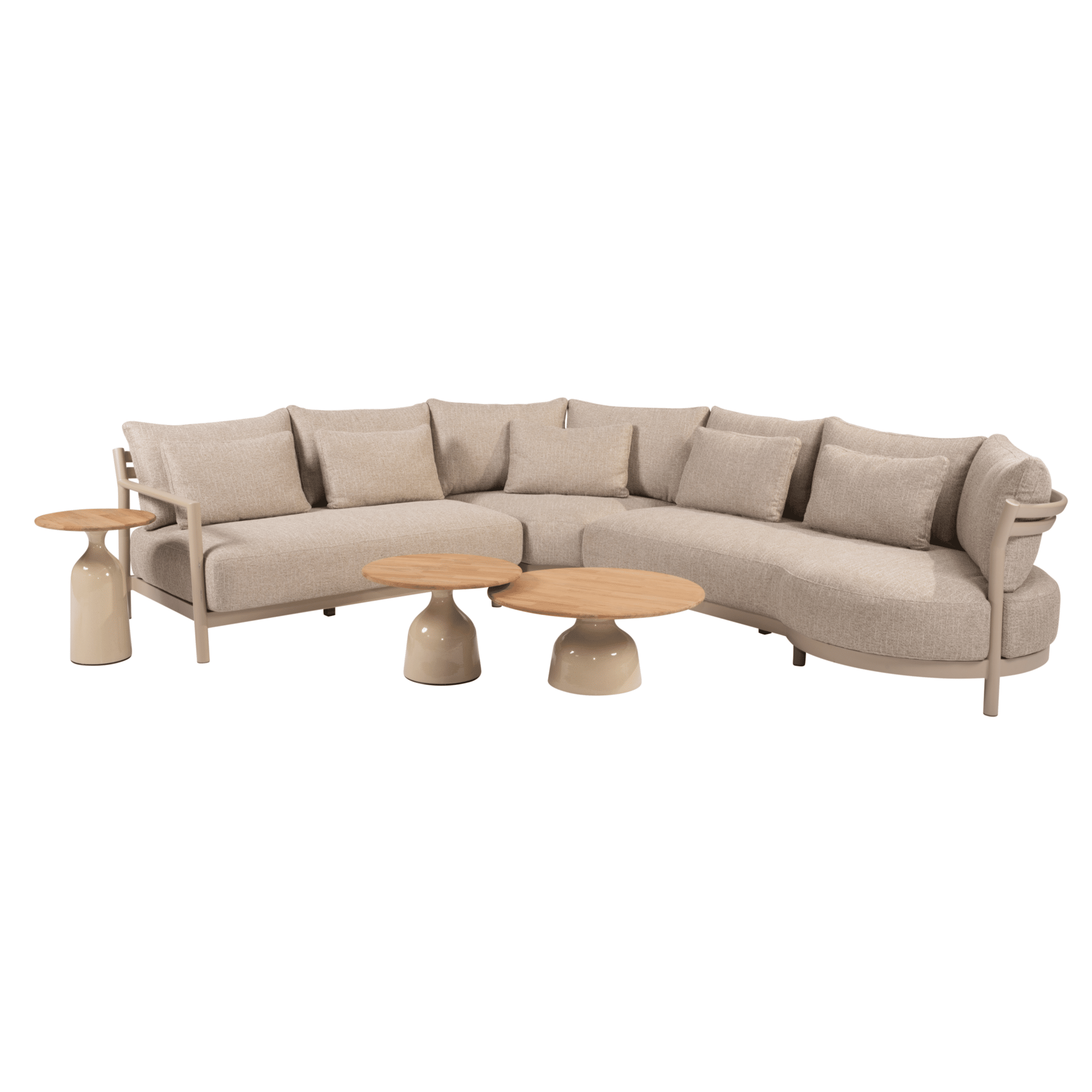 june mykonos modulaire hoek loungeset 6 delige teak latte 4 seasons outdoor