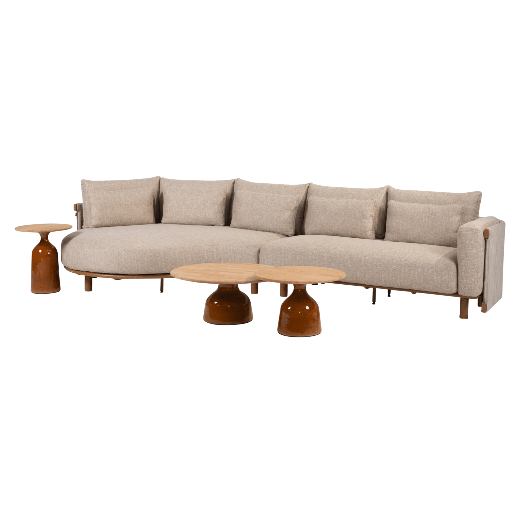 june safina modulaire chaise longue loungeset 5 delig teak amber 4 seasons outdoor