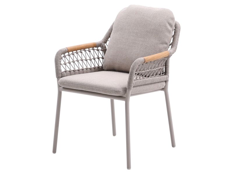 Monza dining tuinstoel aluminium latte