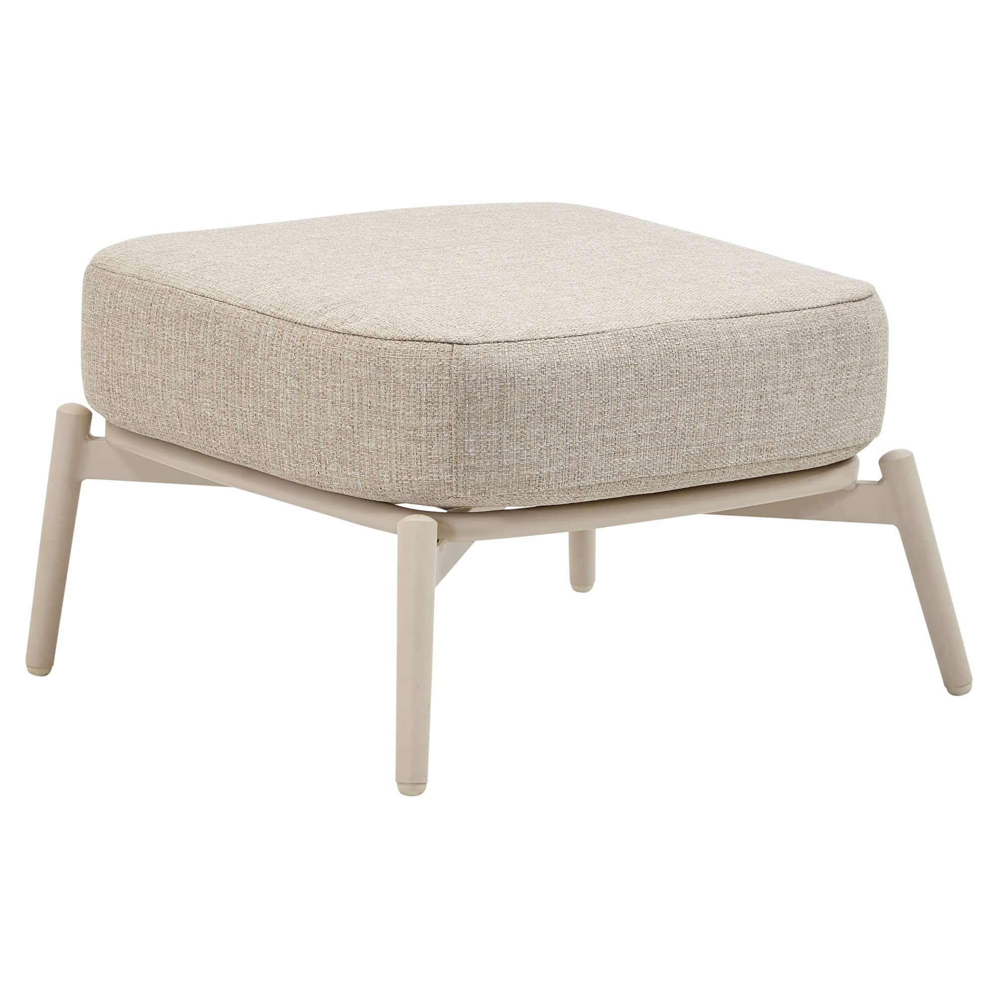 monza voetenbank aluminium latte