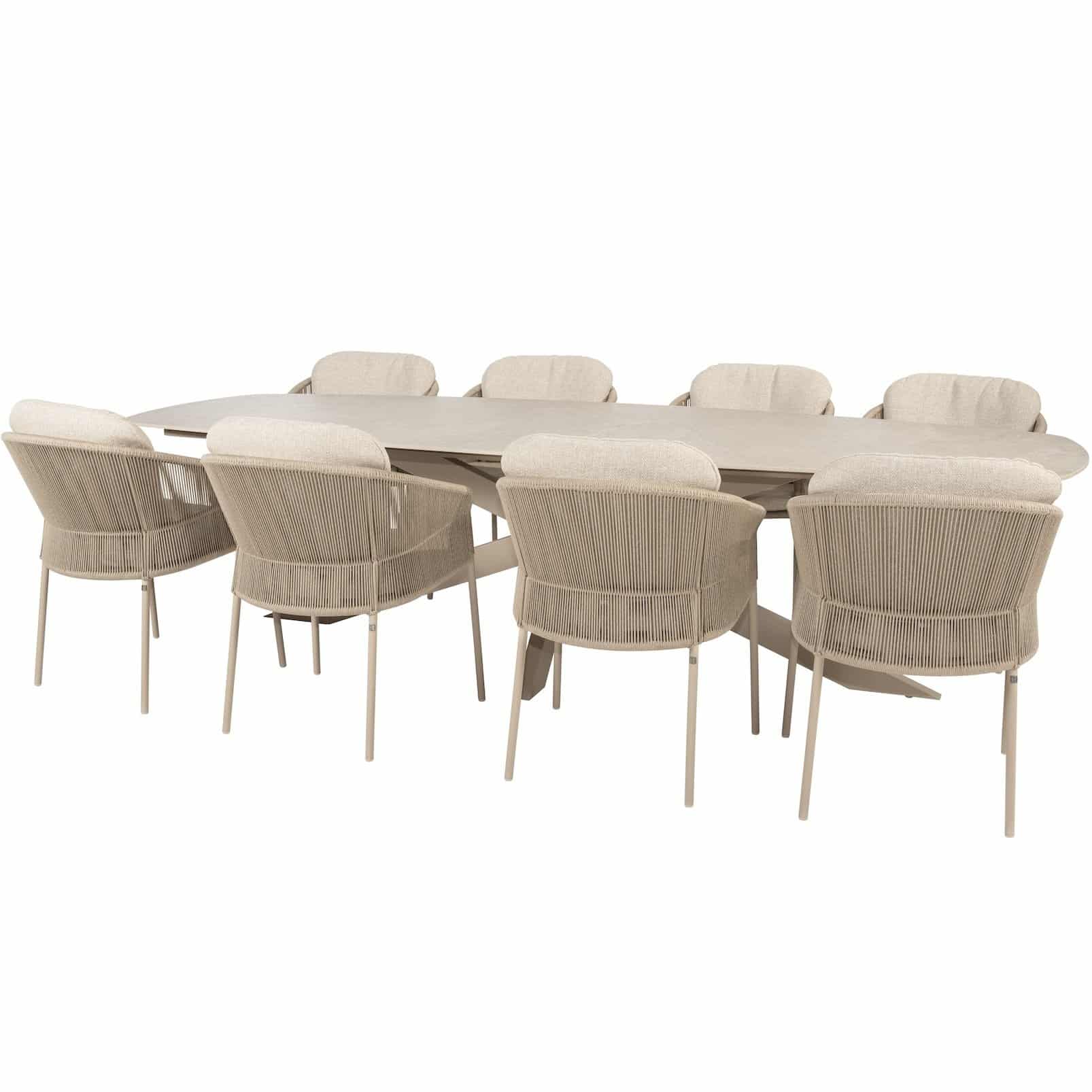 prado florence dining tuinset 300x110xh75 cm 9 delig latte keramisch deens ovaal taste 4so