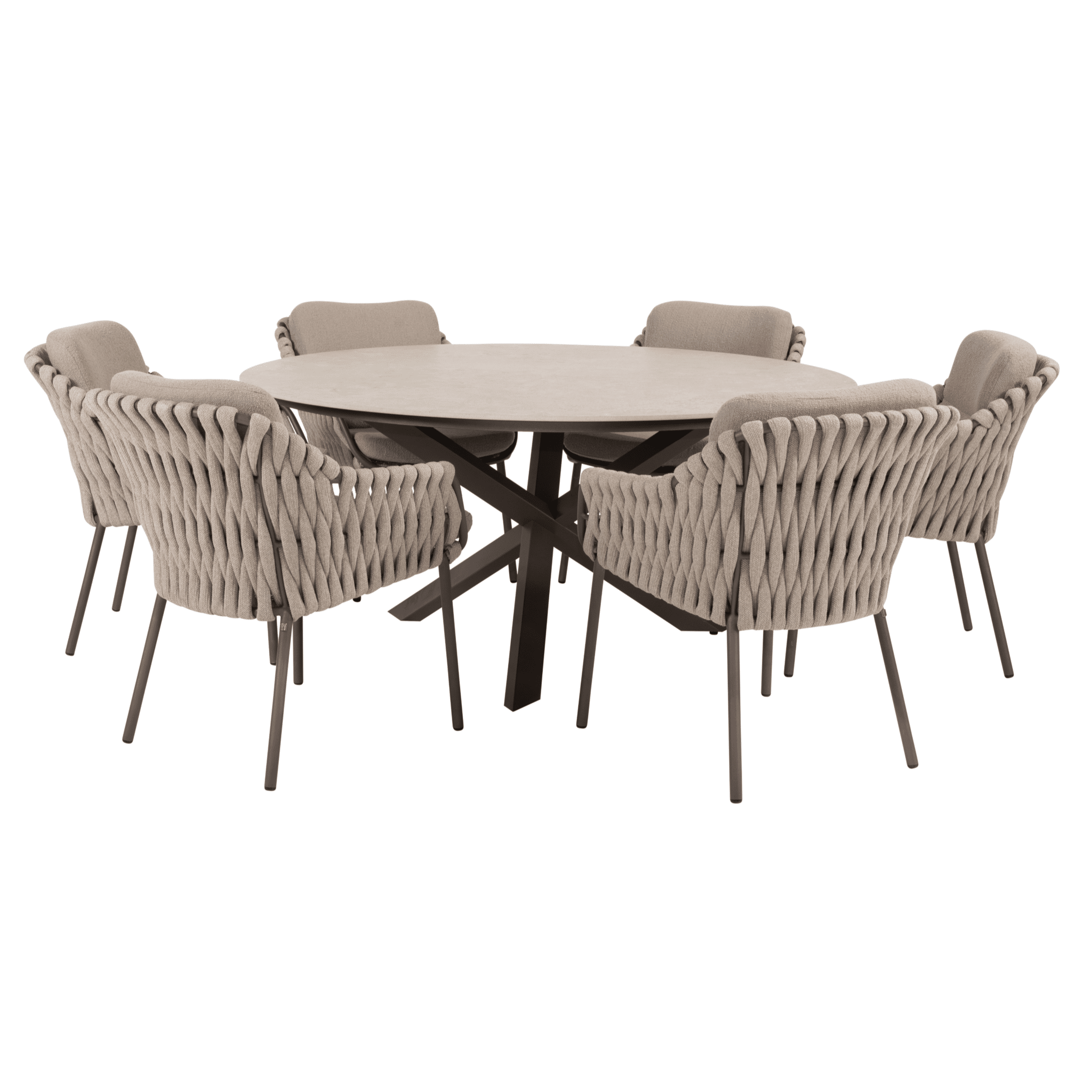 prado montera dining tuinset 160xh75 cm rond 7 delig keramiek terre 4 seasons outdoor