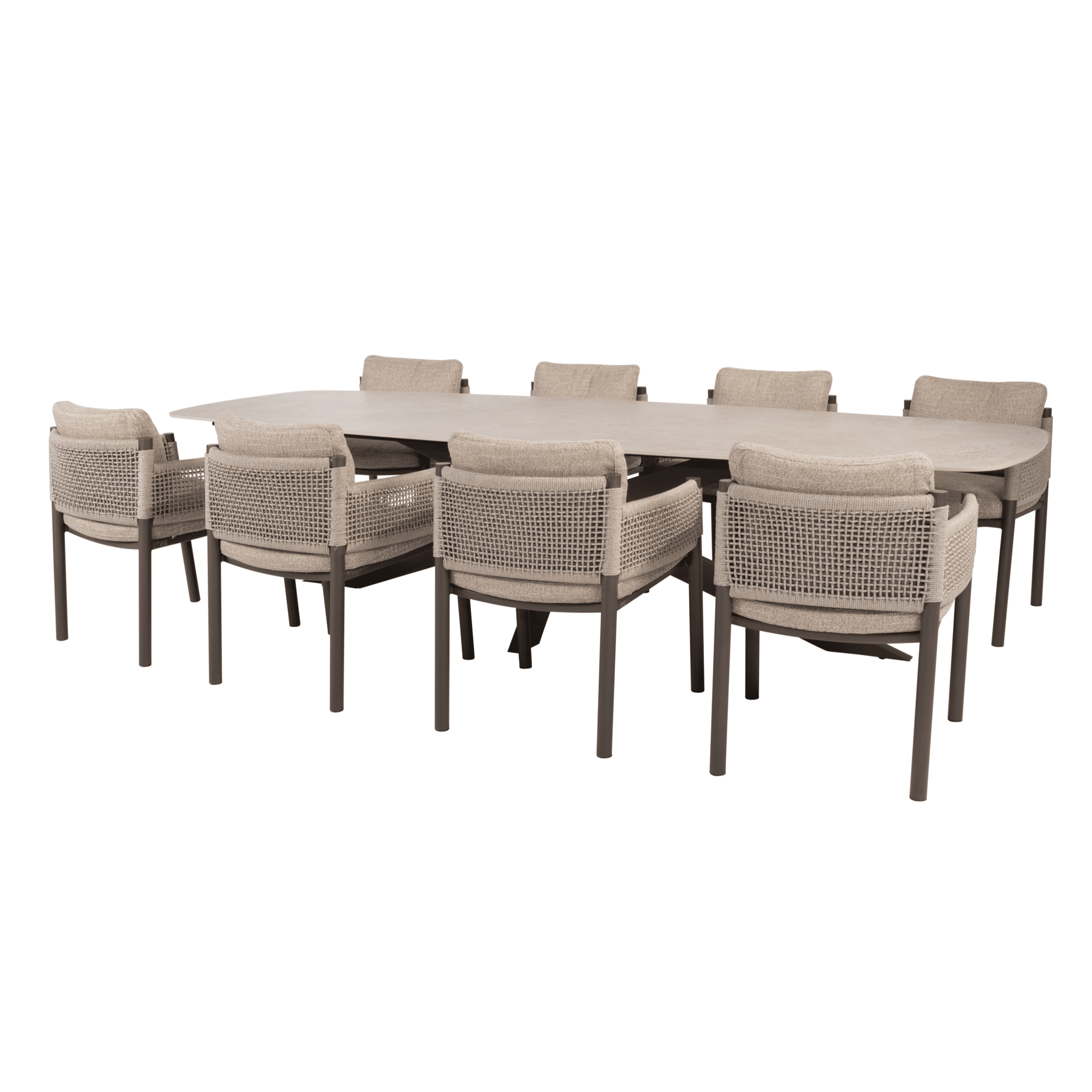 prado savanne dining tuinset 300x110xh75 cm 9 delig keramiek terre 4 seasons outdoor