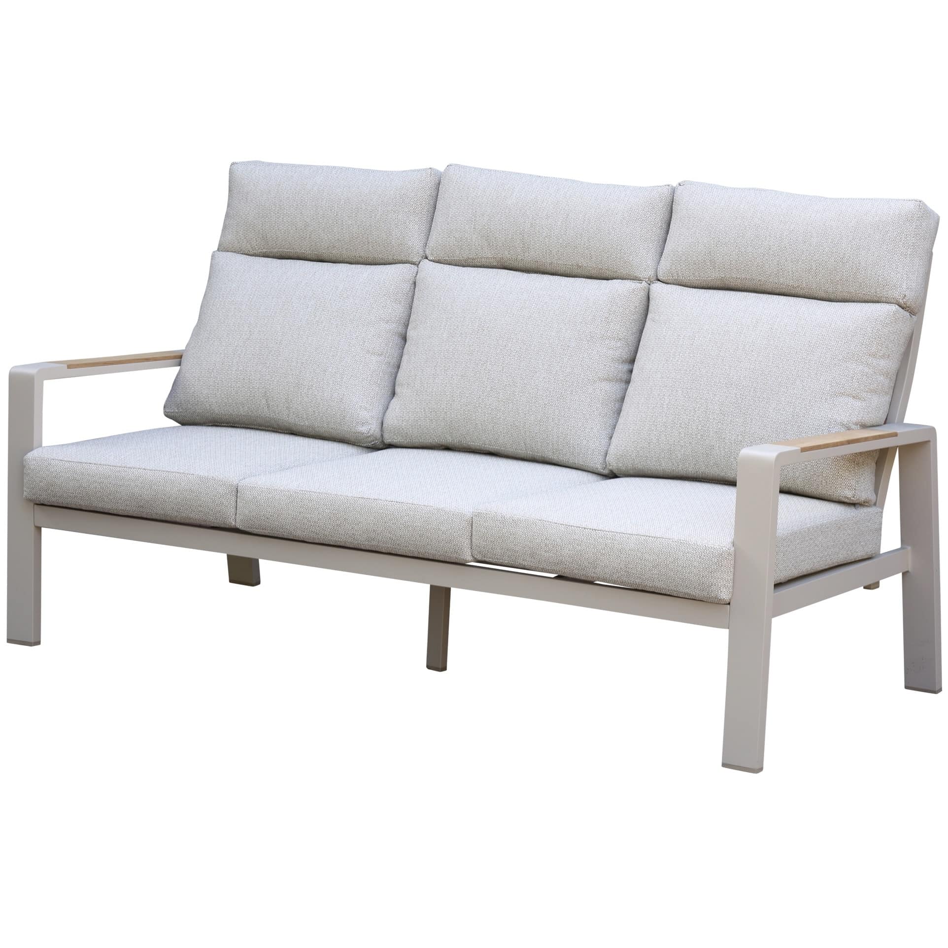 ripasso 3 zitsbank latte zand aluminium teak