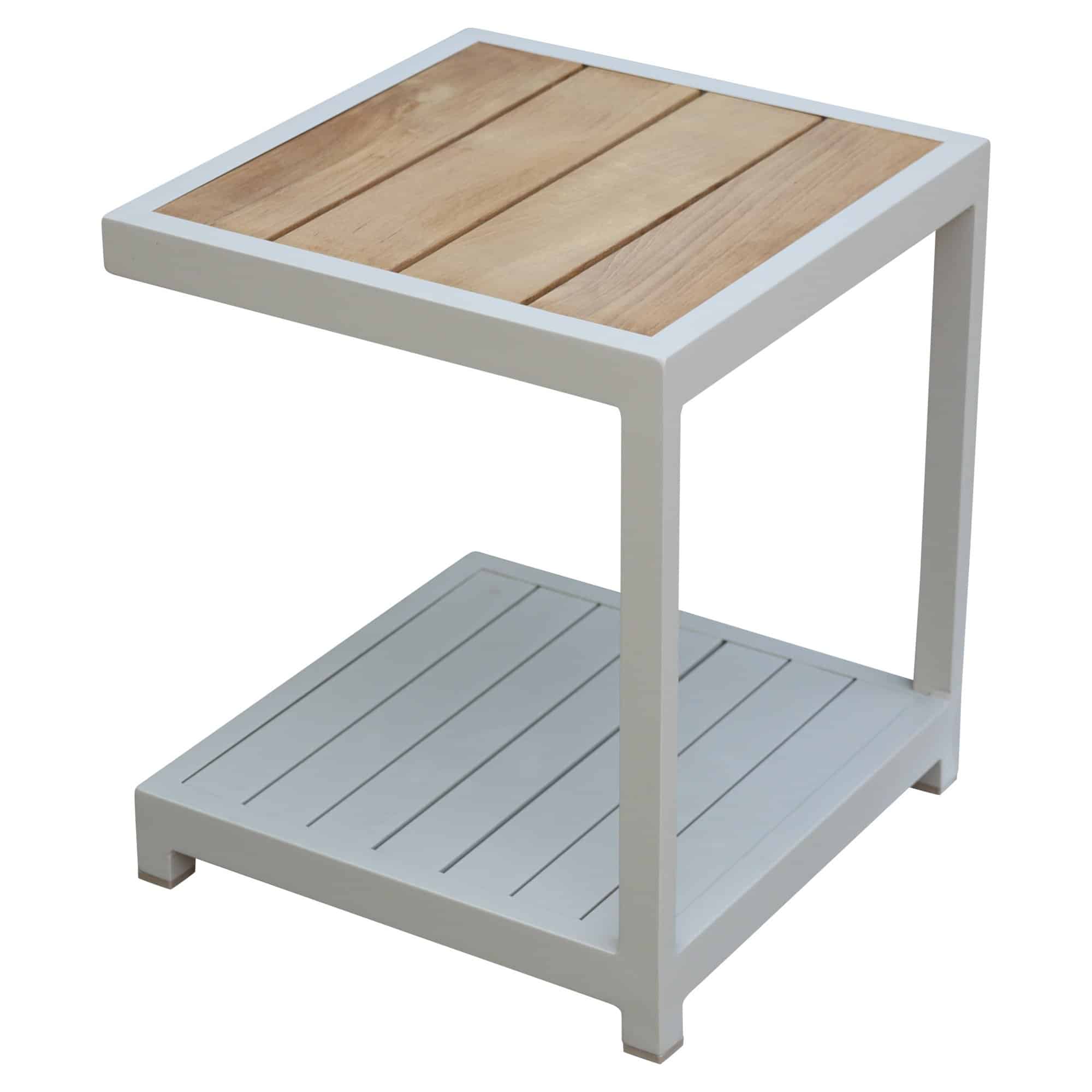 ripasso bijzettafel aluminium latte zand teakblad